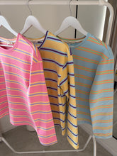 Load image into Gallery viewer, PENNY PINK STRIPE LONG SLEEVE HEAVYWEIGHT T SHIRT