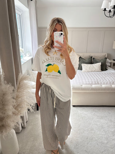 CANDICE CASUAL STRIPE WIDE LEG TROUSER