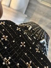 Load image into Gallery viewer, NINA HIGH NECK BEADED TWEED MINI DRESS