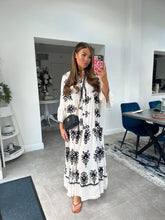 Load image into Gallery viewer, CLAUDIA WHITE PATTERNED MAXI DRESS