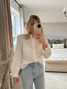 DREW WHITE CHEESECLOTH BLOUSE