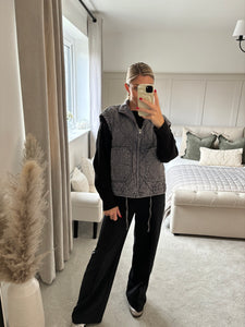 ANYA GREY QUILTED GILET