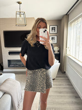Load image into Gallery viewer, MAISY DENIM WRAP FRONT LEOPARD SKORT
