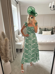 ORLA GREEN BRODERIE ANGLAISE DRESS