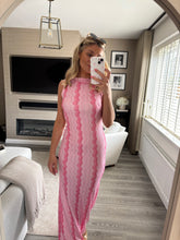 Load image into Gallery viewer, SISI PINK RUFFLE DIP BACK DRESS