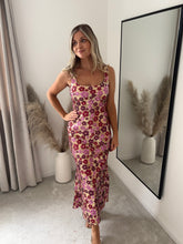 Load image into Gallery viewer, LIANA PINK AND GOLD SEQUIN MIDI DRESS