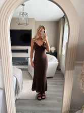 Load image into Gallery viewer, AILSA BROWN CAMI TEXTURED RUFFLE DRESS