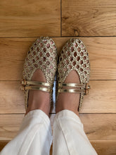 Load image into Gallery viewer, LEAH GOLD WEAVE MARY JANE BALLET FLATS