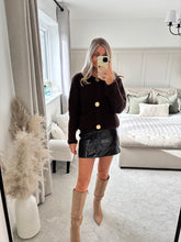 Load image into Gallery viewer, ANITA BROWN VINYL POCKET MINI SKIRT