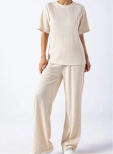 Load image into Gallery viewer, SAMMY BEIGE SHORT SLEEVE CRINKLE CO-ORD SET