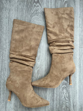 Load image into Gallery viewer, PATRICIA BEIGE STILETTO POINTED KNEE HIGH BOOTS