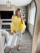Load image into Gallery viewer, SIERRA YELLOW RUFFLE BLOUSE