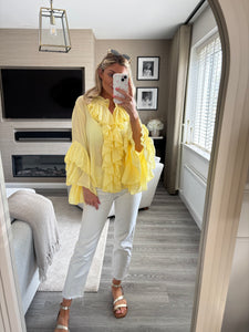 SIERRA YELLOW RUFFLE BLOUSE