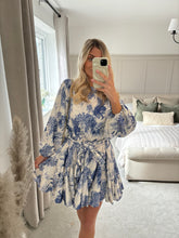 Load image into Gallery viewer, TAYA BLUE TOILE PRINT DRESS