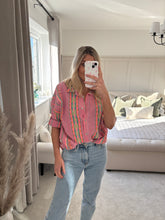 Load image into Gallery viewer, JESSIE CHEESECLOTH STRIPED PINK SHIRT
