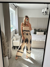 Load image into Gallery viewer, NINA CREAM BANDEAU PRINT JUMPSUIT