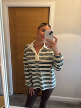 Load image into Gallery viewer, NAOMI WHITE STRIPE RUGBY STYLE TOP