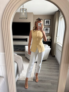 AMELIE LEMON GOLDEN BUTTON WAISTCOAT