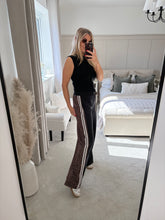 Load image into Gallery viewer, ALICIA HALF LEOPARD BLACK SIDE STRIPE JOGGERS