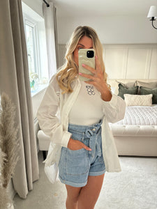 RILEY DENIM PAPERBAG SHORTS