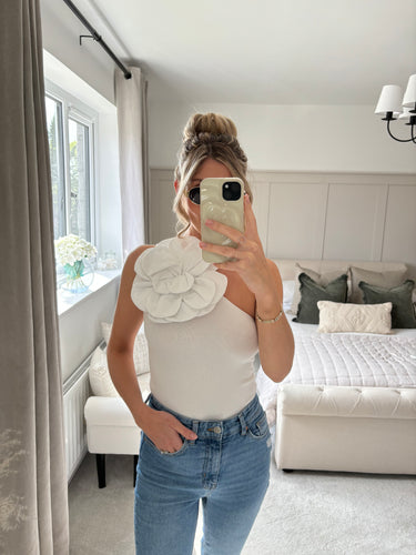 NAYA FLORAL ONE SHOULDER BODYSUIT (FAULTY)