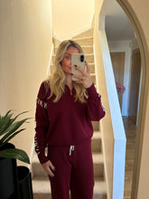 Load image into Gallery viewer, YASMIN BURGUNDY STITCH DETAIL LOUNGEWEAR SET