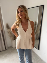 Load image into Gallery viewer, DAISY PEPLUM HEM HALTER NECK WAISTCOAT
