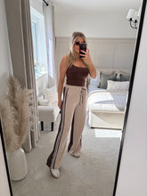 Load image into Gallery viewer, ALICIA HALF LEOPARD BEIGE SIDE STRIPE JOGGERS