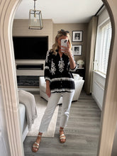 Load image into Gallery viewer, LILY BLACK PRINTED BUTTON FRONT BLOUSE