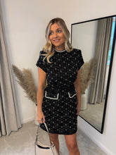 Load image into Gallery viewer, NINA HIGH NECK BEADED TWEED MINI DRESS