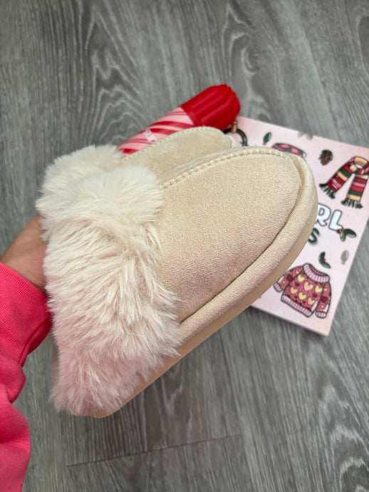 SOFIE BEIGE FLUFFY SLIPPERS