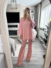 Load image into Gallery viewer, ROSIE PINK LACE FLARED TROUSERS
