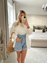 Load image into Gallery viewer, RILEY DENIM PAPERBAG SHORTS