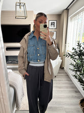 Load image into Gallery viewer, JESSIE CHARCOAL BANDED WAIST WIDE LEG TROUSERS