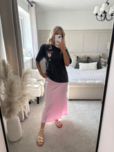 Load image into Gallery viewer, LUCY PINK SATIN MIDI SKIRT
