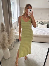 Load image into Gallery viewer, AILSA GREEN STRAPPY CAMI TEXTURED DRESS