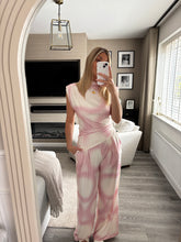 Load image into Gallery viewer, BELLA PINK TIE DYE ASYMMETRIC TOP &amp; TROUSER COORD