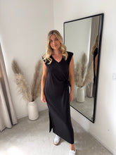 Load image into Gallery viewer, OPAL BLACK WRAP T SHIRT DRESS