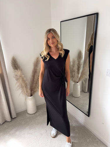 OPAL BLACK WRAP T SHIRT DRESS