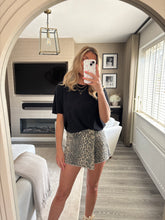 Load image into Gallery viewer, MAISY DENIM WRAP FRONT LEOPARD SKORT
