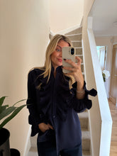 Load image into Gallery viewer, CLARA NAVY RUFFLE BLOUSE