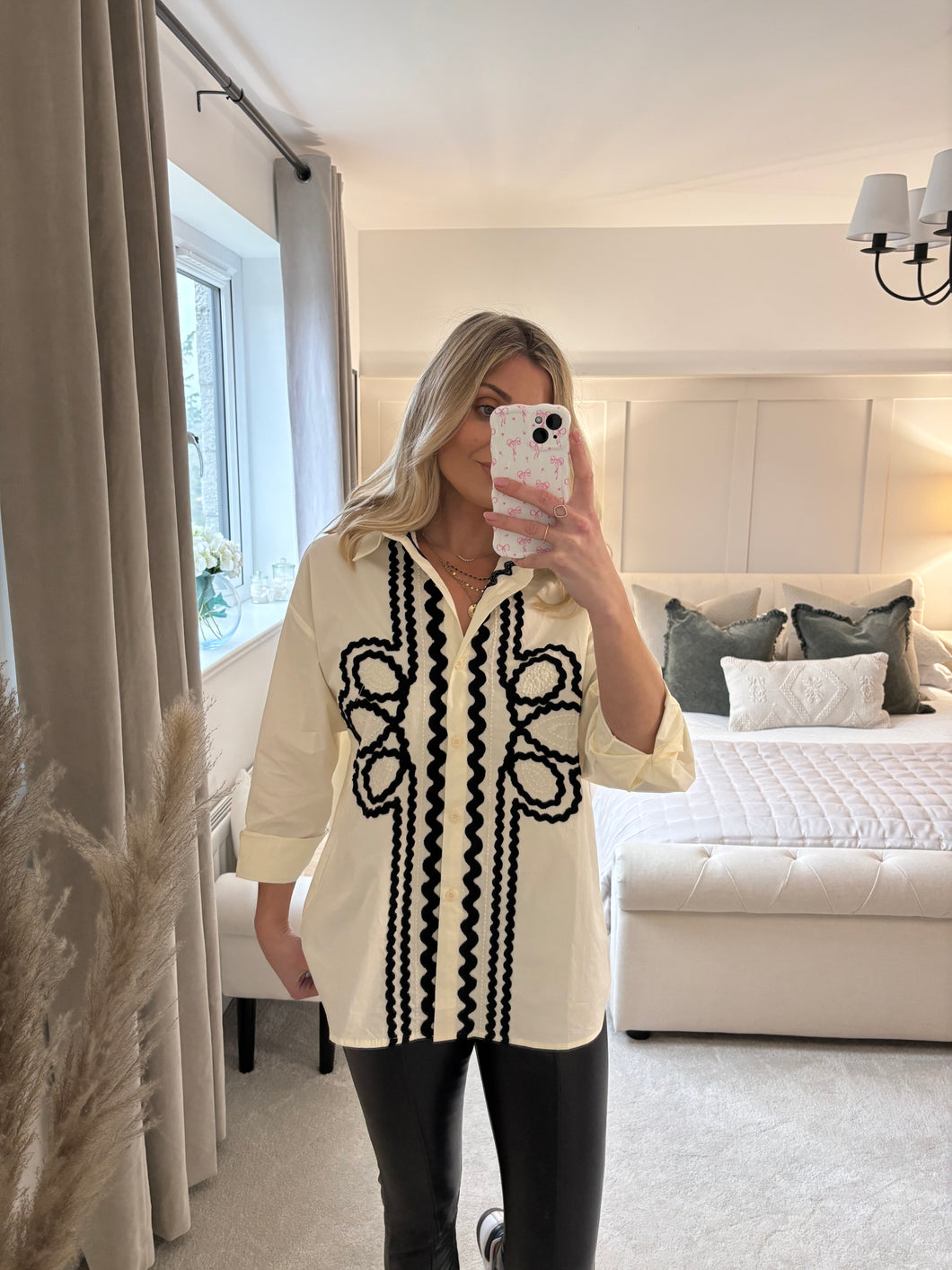 LACIE CREAM EMBROIDERED SHIRT
