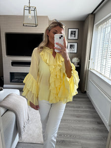 SIERRA YELLOW RUFFLE BLOUSE