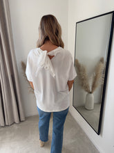 Load image into Gallery viewer, CHLOE WHITE BOW BACK T SHIRT