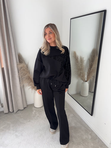 MISHA BLACK STAR SEQUIN LUXURY LOUNGE SET
