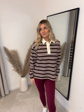 Load image into Gallery viewer, NAOMI BROWN STRIPE RUGBY STYLE TOP