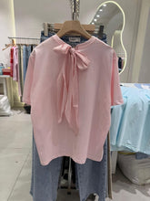 Load image into Gallery viewer, CHLOE PINK BOW BACK T SHIRT