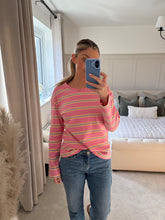 Load image into Gallery viewer, PENNY PINK STRIPE LONG SLEEVE HEAVYWEIGHT T SHIRT