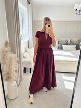 Load image into Gallery viewer, MAISIE BURGUNDY ZIP FRONT T SHIRT DRESS