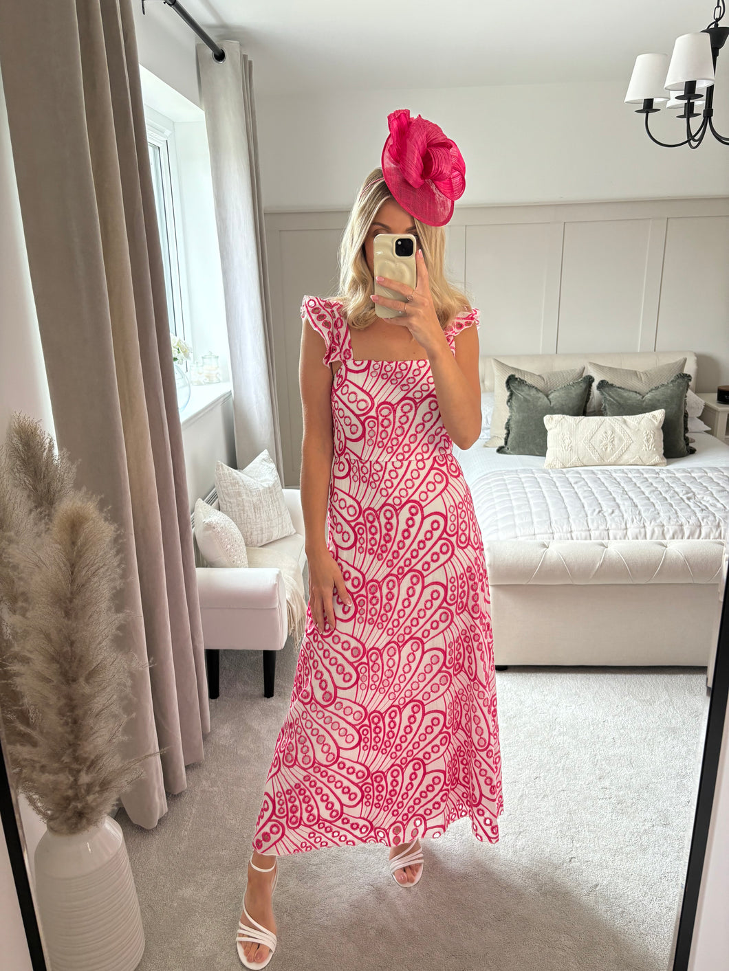 ORLA PINK BRODERIE ANGLAISE DRESS
